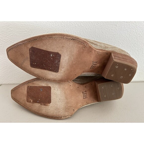 Frye Sacha Primrose Shooties Women Size 9 Tan Western Embroidered Ankle Boots - Picture 4 of 14